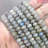 Gray Labradorite Rondelle Beads 15'' 4/6/8mm