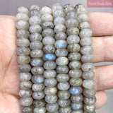 Gray Labradorite Rondelle Beads 15'' 4/6/8mm