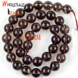 Natural Smoky Quartzs Crystal Stone Round Beads 6/8/10/12mm