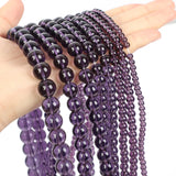 Purple Glass Stone Beads Round Spacer Loose Bead Jewelry Making DIY Bracelet