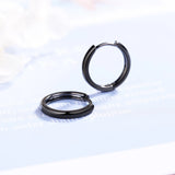 925 Silver 14mm Round Hoop Earrings for Men and Women