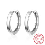 925 Silver 14mm Round Hoop Earrings for Men and Women