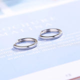 925 Silver 14mm Round Hoop Earrings for Men and Women