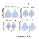 Silicone Rhombus Heart Poker Epoxy Mold for Stud Earring Pendant Resin DIY