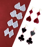 Silicone Rhombus Heart Poker Epoxy Mold for Stud Earring Pendant Resin DIY