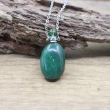 Smooth Stone Gems Perfume Bottle Pendant Necklace