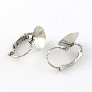 304 Stainless Steel Hoop Earring Settings, 22x12mm, Fit 12mm Rhinestone