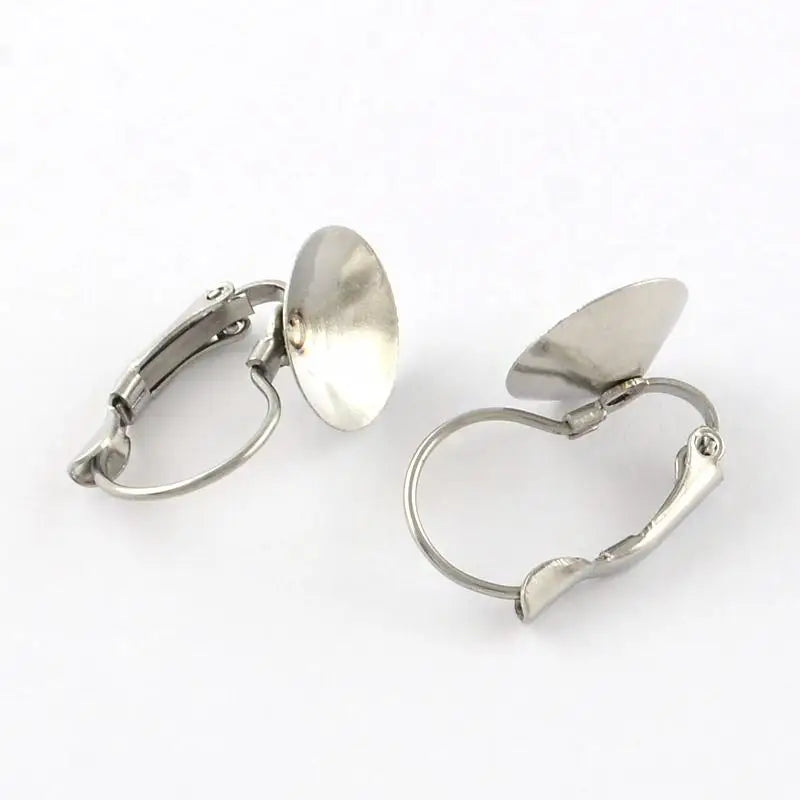 304 Stainless Steel Hoop Earring Settings, 22x12mm, Fit 12mm Rhinestone
