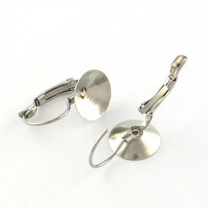 304 Stainless Steel Hoop Earring Settings, 22x12mm, Fit 12mm Rhinestone