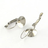 304 Stainless Steel Hoop Earring Settings, 22x12mm, Fit 12mm Rhinestone