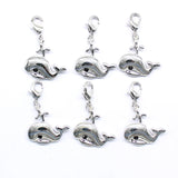 Dolphin Diamond Pendant Charm Lobster Clasp DIY Accessory