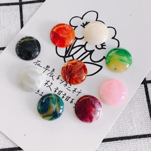 Multicolor Retro Round Resin Patch Non-porous Jewelry Material DIY