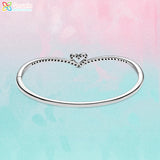 925 Silver Bangle Heart Friendship Bangles Women Jewelry
