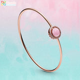 925 Silver Bracelet Sparkling Wishbone Heart Bangle Friendship Bangles