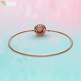 925 Silver Bracelet Sparkling Wishbone Heart Bangle Friendship Bangles
