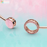 925 Silver Bracelet Sparkling Wishbone Heart Bangle Friendship Bangles