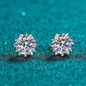 0.3-2CT Real Moissanite Stud Earrings S925 Sterling Silver Jewelry