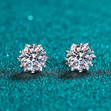 0.3-2CT Real Moissanite Stud Earrings S925 Sterling Silver Jewelry