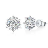 0.3-2CT Real Moissanite Stud Earrings S925 Sterling Silver Jewelry
