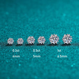 0.3-2CT Real Moissanite Stud Earrings S925 Sterling Silver Jewelry