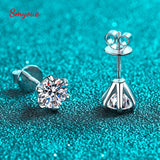 Smyoue 0.3-2CT Screw Moissanite Stud Earrings S925 Sterling Silver Jewelry