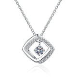 Smyoue 0.3ct 4mm Moissanite Necklace Heart Pendant S925 Silver Jewelry