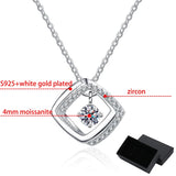 Smyoue 0.3ct 4mm Moissanite Necklace Heart Pendant S925 Silver Jewelry
