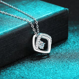 Smyoue 0.3ct 4mm Moissanite Necklace Heart Pendant S925 Silver Jewelry