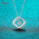 Smyoue 0.3ct 4mm Moissanite Necklace Heart Pendant S925 Silver Jewelry