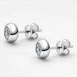 0.5/0.3 Rhodium Plated Moissanite Earring Studs for Women