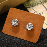 0.5/0.3 Rhodium Plated Moissanite Earring Studs for Women
