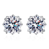 0.5-2CT Real Moissanite Stud Earrings for Women in Sterling Silver 925