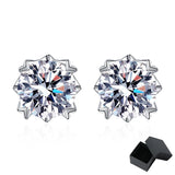 0.5-2CT Real Moissanite Stud Earrings for Women in Sterling Silver 925