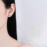 0.5-2CT Real Moissanite Stud Earrings for Women in Sterling Silver 925
