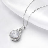 Real Moissanite Necklace for Women S925 Sterling Silver Water Drop Pendant