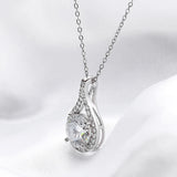 Real Moissanite Necklace for Women S925 Sterling Silver Water Drop Pendant