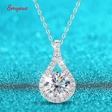 Real Moissanite Necklace for Women S925 Sterling Silver Water Drop Pendant