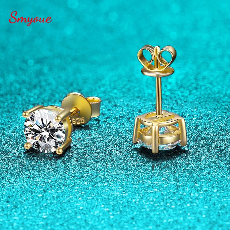 18k D Moissanite Studs Earrings for Women Wedding Gift