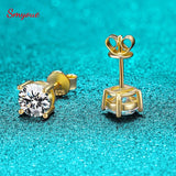 18k D Moissanite Studs Earrings for Women Wedding Gift