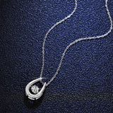 1ct 0.5ct D Moissanite Necklace Beating Heart S925 Sterling Silver Pendant