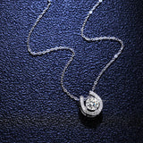 1ct 0.5ct D Moissanite Necklace Beating Heart S925 Sterling Silver Pendant