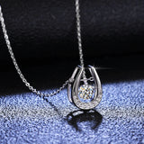 1ct 0.5ct D Moissanite Necklace Beating Heart S925 Sterling Silver Pendant