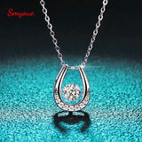 1ct 0.5ct D Moissanite Necklace Beating Heart S925 Sterling Silver Pendant