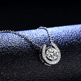1ct 0.5ct D Moissanite Necklace Beating Heart S925 Sterling Silver Pendant