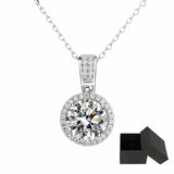 Round Cut 8MM Moissanite Necklace for Women