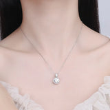 Round Cut 8MM Moissanite Necklace for Women