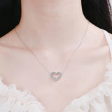 2CT Moissanite Heart Necklace S925 Silver Platinum Pendant