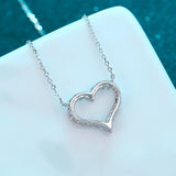 2CT Moissanite Heart Necklace S925 Silver Platinum Pendant