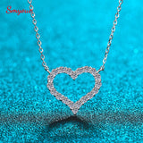 2CT Moissanite Heart Necklace S925 Silver Platinum Pendant