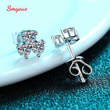 3mm Moissanite Stud Earring Rhodium Plated 925 Silver